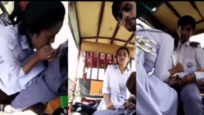 Teen School Girl Giving Deep Blowjob to her Boyfriend in Rickshaw part1 mms