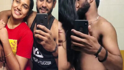 Young Mallu Couple Nude Selfie Kissing in Changing Room