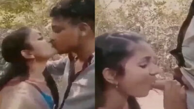 Hot Wife Cheating Husband Blowjob her Lover in Forest viral mms