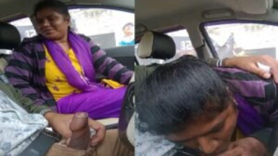 Desi Mallu Bhabhi Book Taxi and Sucking Cock of Car Driver porn mms