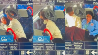 Delhi Teen School Girl Blowjobs to BF in Metro Train