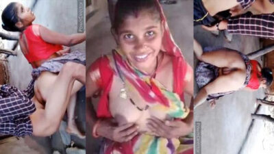 Desi Village Thekedaar wife in saari sex in Doggy style