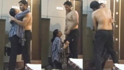 Desi U.P. Girl Standing sex sucking cock of Lover